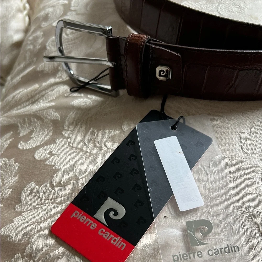Pierre Cardin Dark Brown 44” Leather Belt